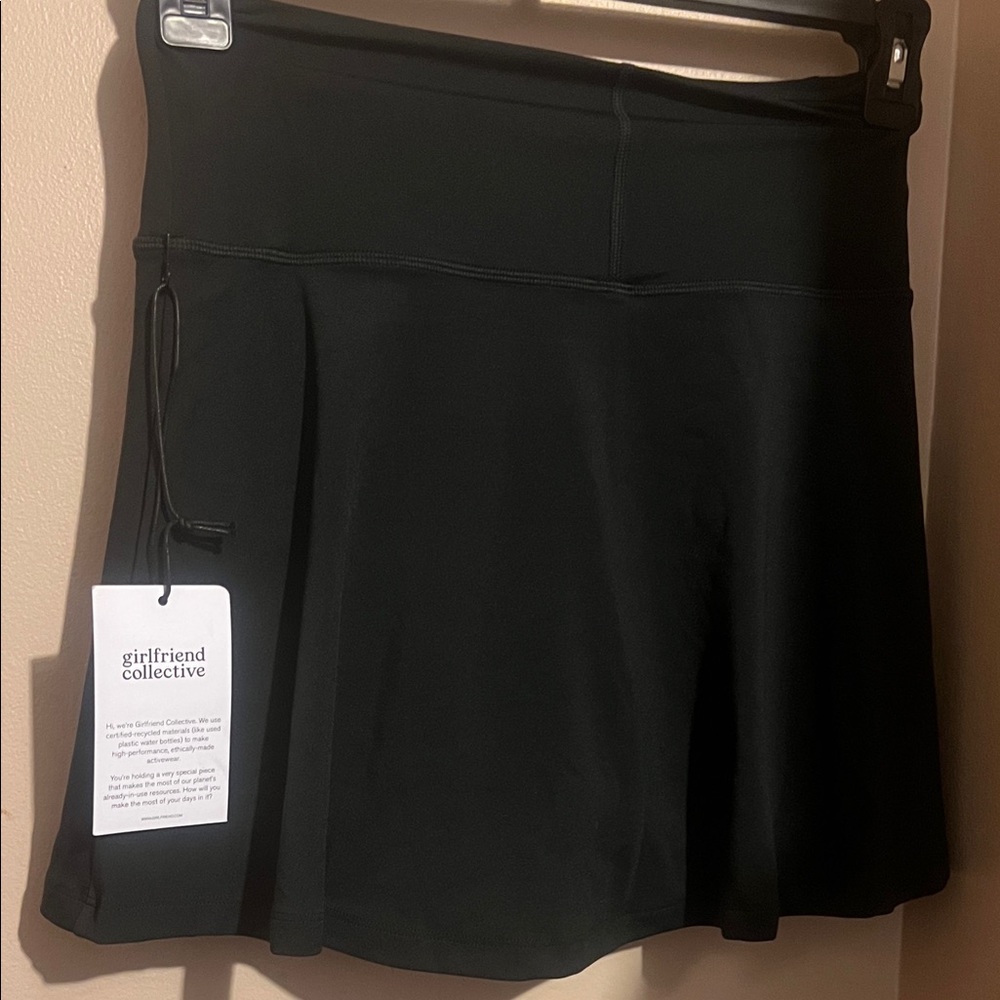 Girlfriend Collective Black Skirt with shorts underneath